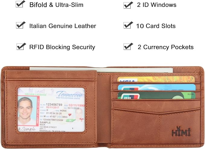 Wallet for Men-Genuine Leather RFID Blocking Bifold Stylish Wallet - Image 3