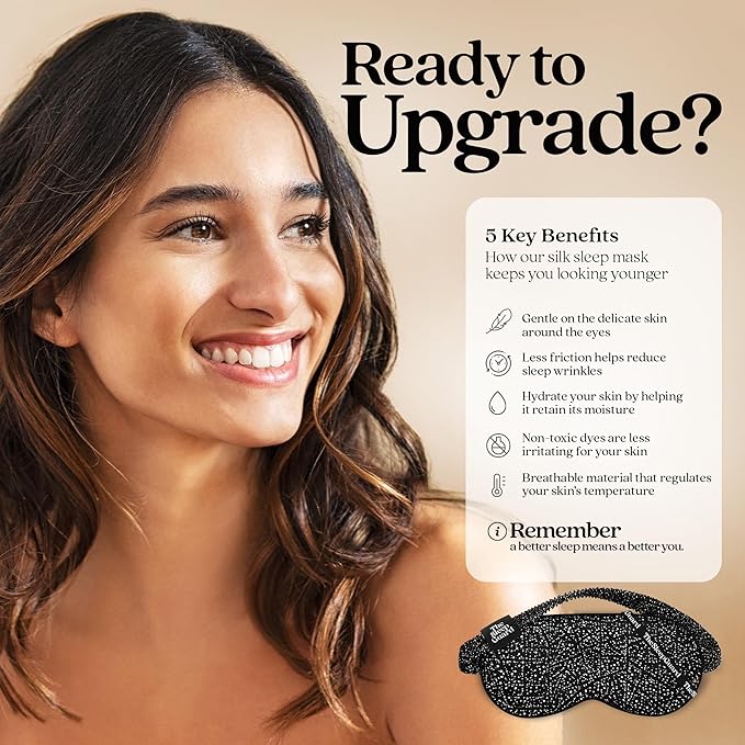 Pure Silk Sleep Mask Light Blocking Travel Essentials. Eye Masks - Image 4