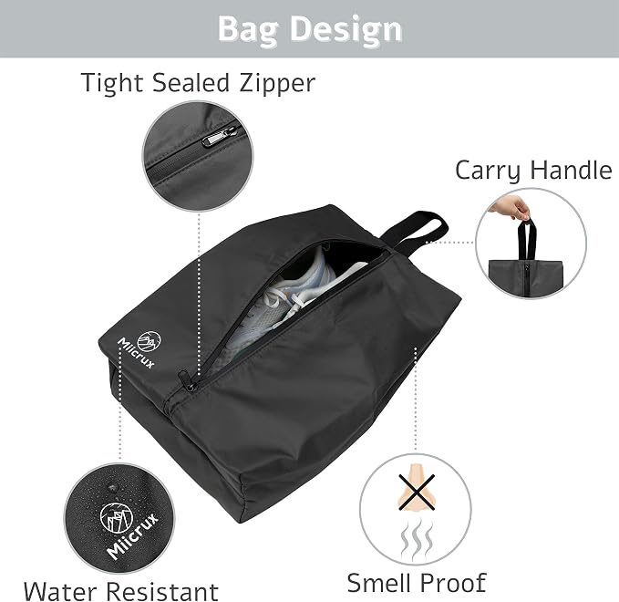 Travel Shoe Bag, Odor Absorbing Bag, Water Resistant, Shoe Storage, Organizer - Image 3