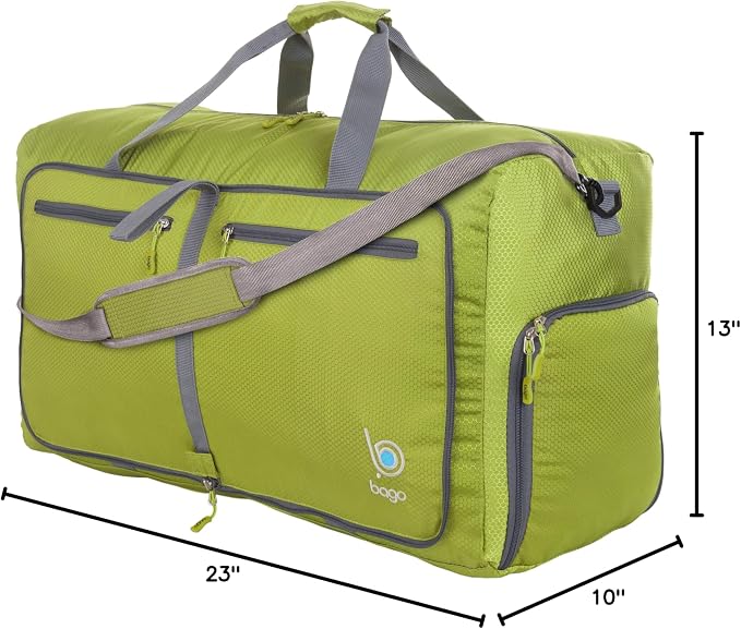 Bago Foldable Duffel Bags for Traveling Women & Men - 60L Medium Packable - Image 12