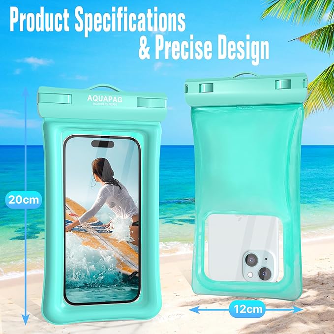 NEPHI IP68 Waterproof Phone Pouch 2 Pack-Up to 8.0"，Adjustable Neck Lanyard - Image 4