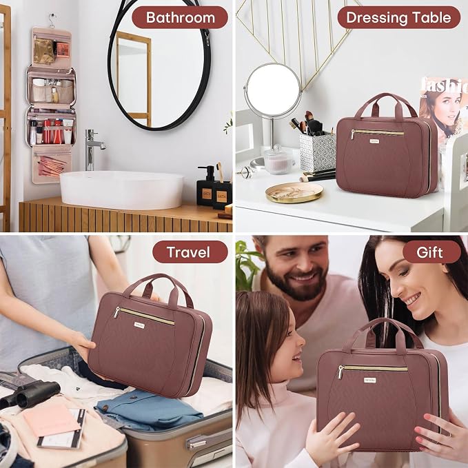 Hanging Toiletry Bag for Women Travel, 2 Sizes Large & Small Waterproof - Image 7
