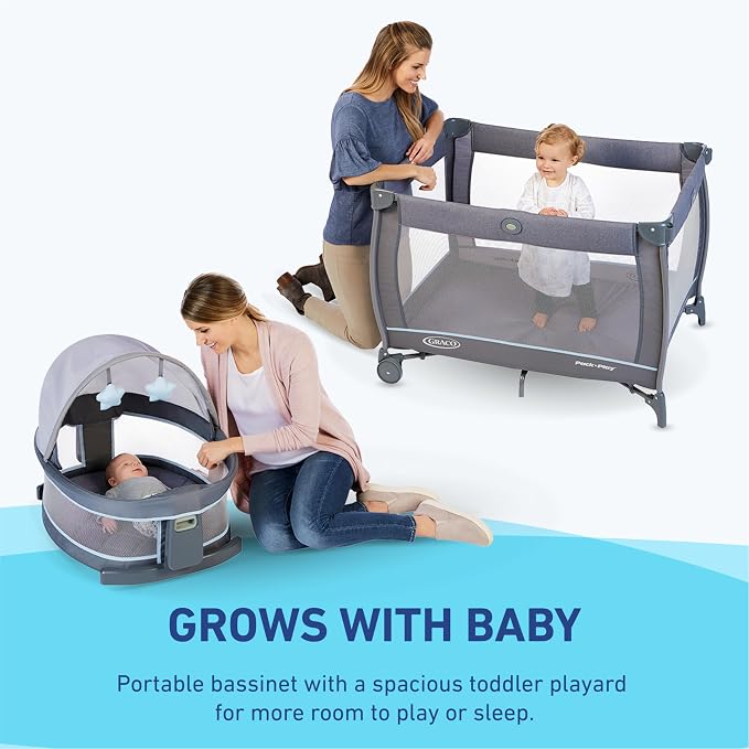 Graco Pack ’n Play Travel Dome LX Playard – Raised Travel Bassinet, UV‑50 Canopy - Image 2