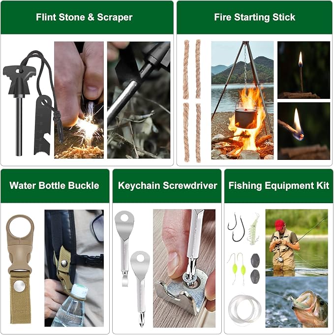 Gifts for Men Dad Husband Teenage Boy, Survival Kit 28 in 1, Survival Gear Tool - Image 4