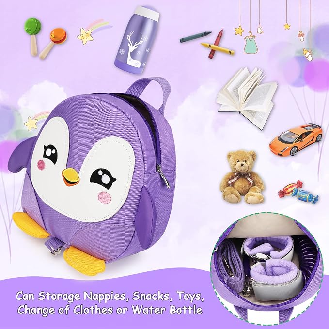 Accmor Toddler Harness Backpack Leash, Cute Penguin Kid Backpacks - Image 2