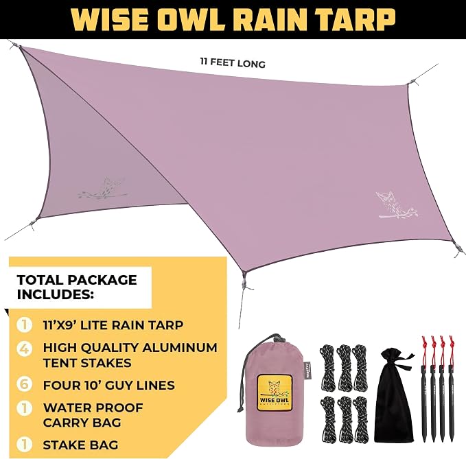 Wise Owl Outfitters Hammock Rain Fly – Waterproof Camping Tarp Cover - Image 2