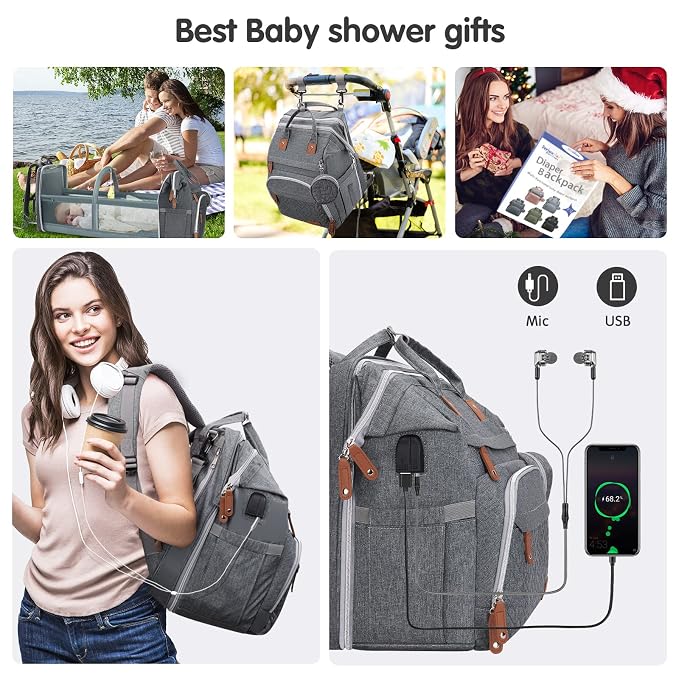 DERJUNSTAR Diaper Bag Backpack – Large Capacity Baby Diaper Bag - Image 6