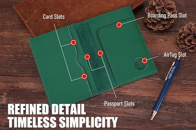 STAR VISTA Albatross Leather Travel Passport Holder, Minimalist Design - Image 4