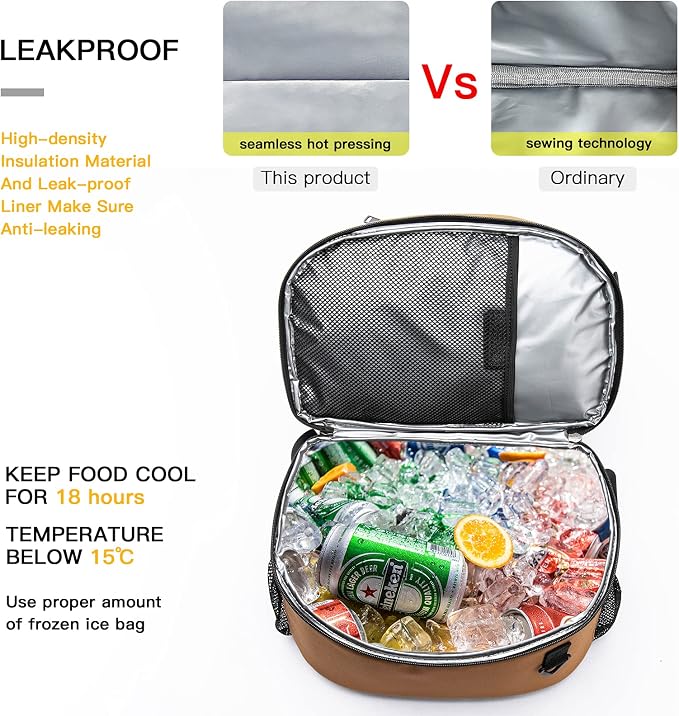 TUGUAN Insulated Cooler Backpack 38 Cans Double Deck Leakproof Lightweight Soft - Image 3