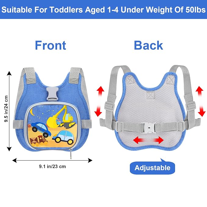 Accmor Toddler Harness Leash + Reflective Anti Lost Wrist Link, Cute Car Kids - Image 2