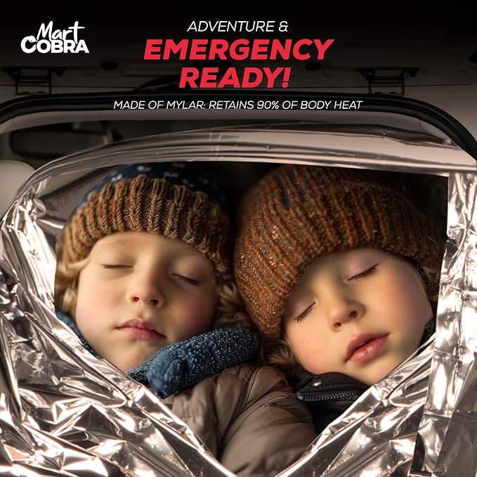 Mart Cobra Emergency Blanket 25-Pack Space Mylar Blankets Survival Gear and - Image 4