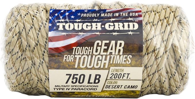 TOUGH-GRID 750 Paracord Rope Nylon Parachute Cord, Made in USA Survival Kit - Image 3