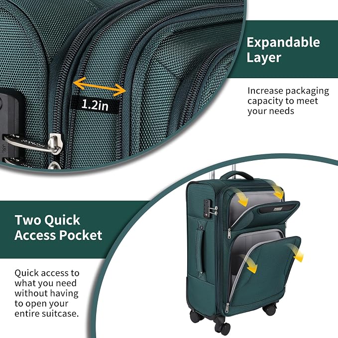 3-Piece Softside Expandable Luggage Set - Image 3