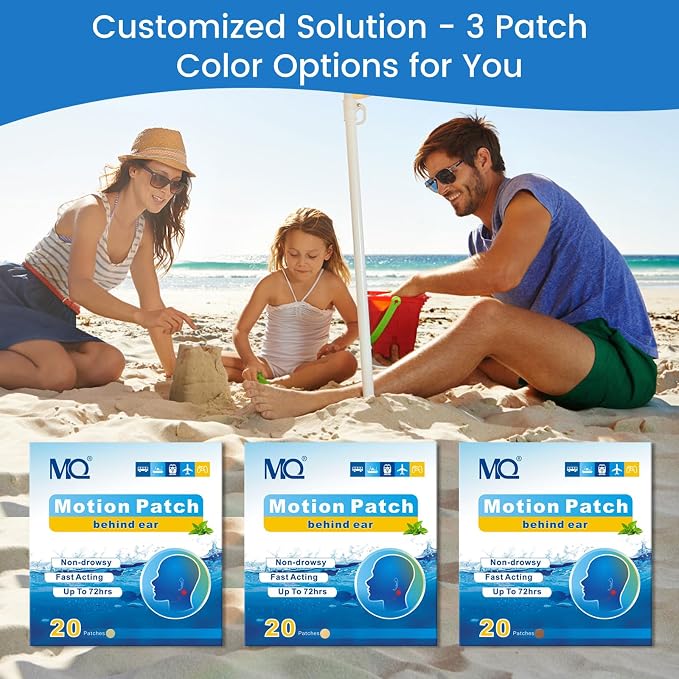 MQ 20ct Motion Sickness Patches, Dark Color, Sea Sickness Patches Non Drowsy & - Image 7