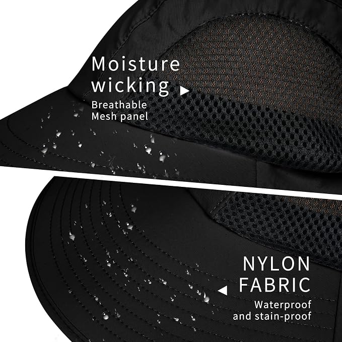 Sun Hat for Men Women with Neck Flap, UPF 50+ UV Protective Hiking Fishing Hats - Image 4