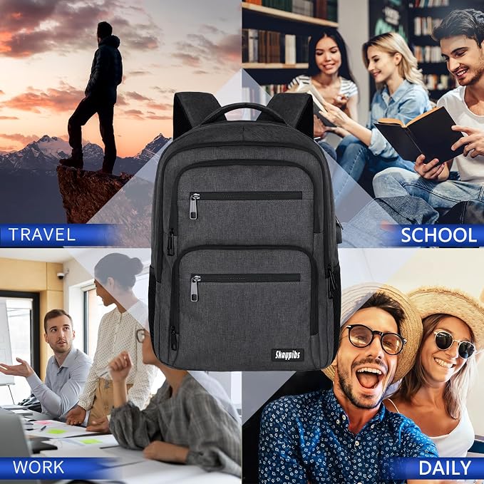 Backpck for Men Women, School Backpack for Boys Teens, 15.6 inch Laptop Back - Image 5