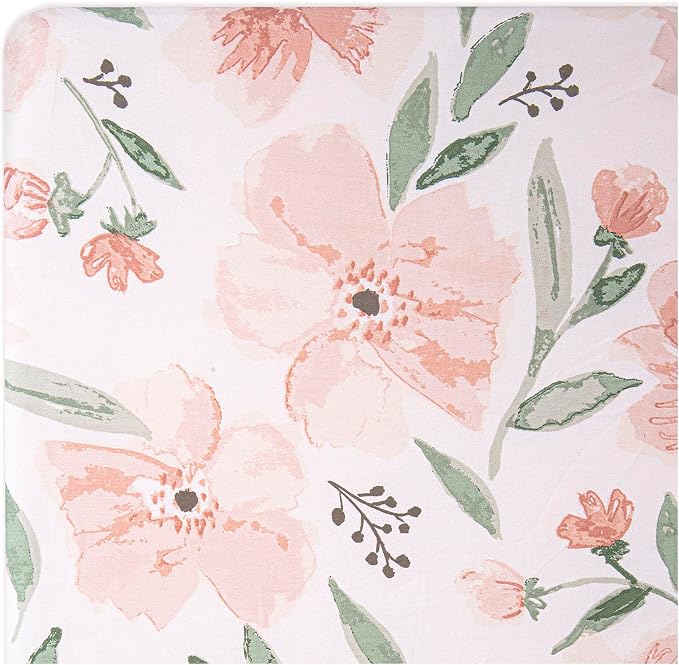 Crane Baby Floral Crib Sheets, 100% Cotton, Breathable Baby Bedding - Image 10