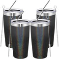 MEWAY 20oz Tumbler 4 Pack Double Wall Vacuum Insulated Travel Glitter Mug Bulk by MEWAY