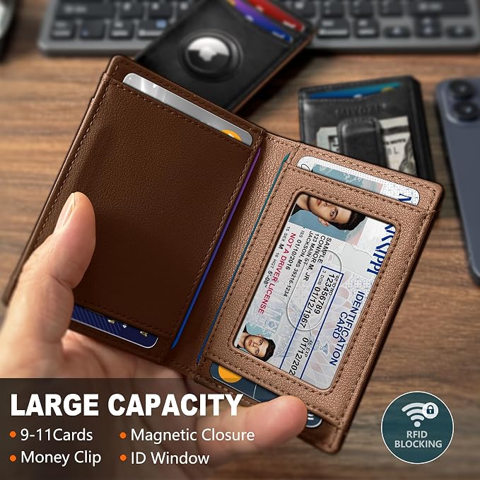 Airtag Wallet for Men- with Money Clip Gift Boxed, Magnetic Closure Slim - Image 2
