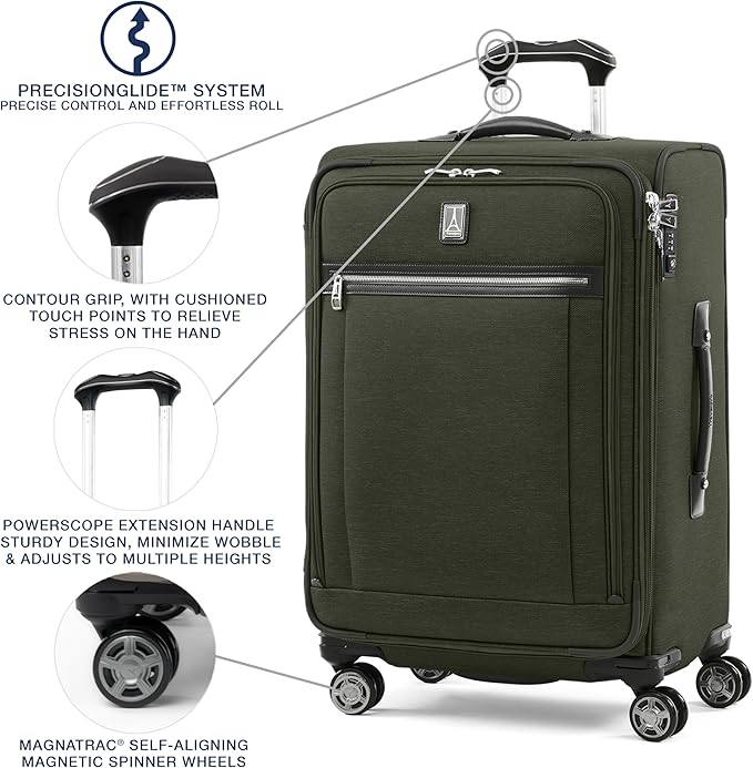 Travelpro Platinum Elite Softside Expandable Checked Luggage, 8 Wheel Spinner - Image 2