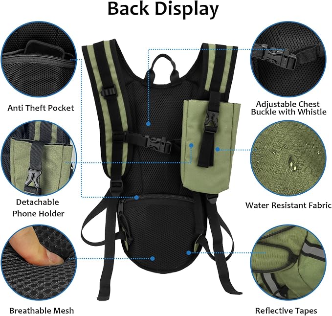 Lightweight Hydration Backpack 2L Water Bladder Pack - Image 4