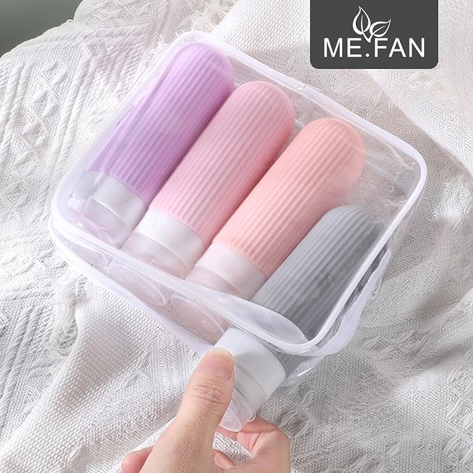 ME.FAN Travel Bottles for Toiletries, TSA Approved 3oz Silicone Journey Size - Image 2