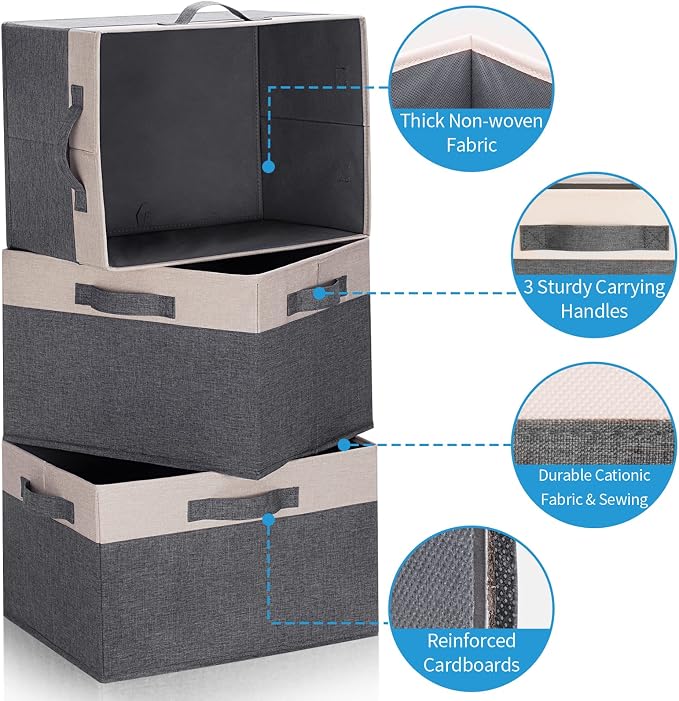 GhvyenntteS Large Fabric Storage Bins - Image 3