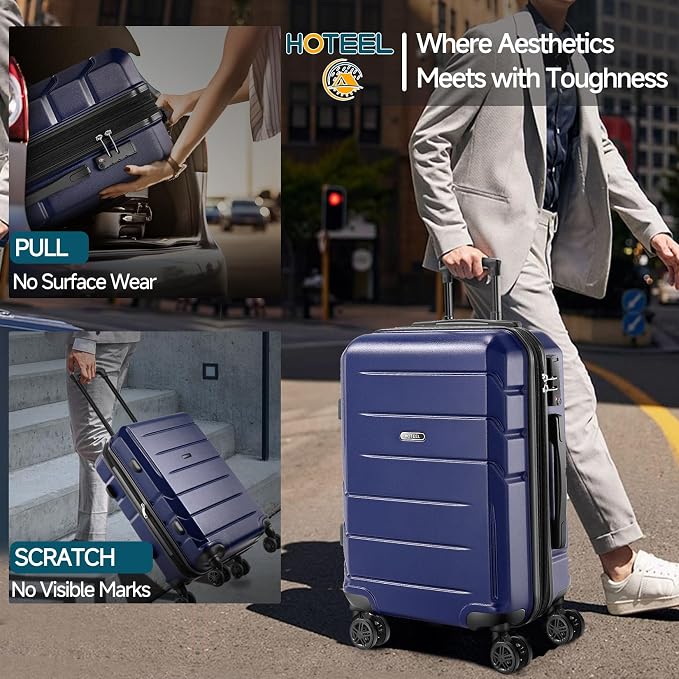 Hoteel Luggage Sets 5 Piece, ABS+PC Hard Shell Expandable Suitcases - Image 3