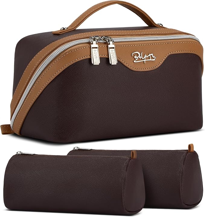 BOYATU Travel Makeup Bag Organizer Cosmetic Bag: 3 Pcs Set Make up Bags by BOYATU