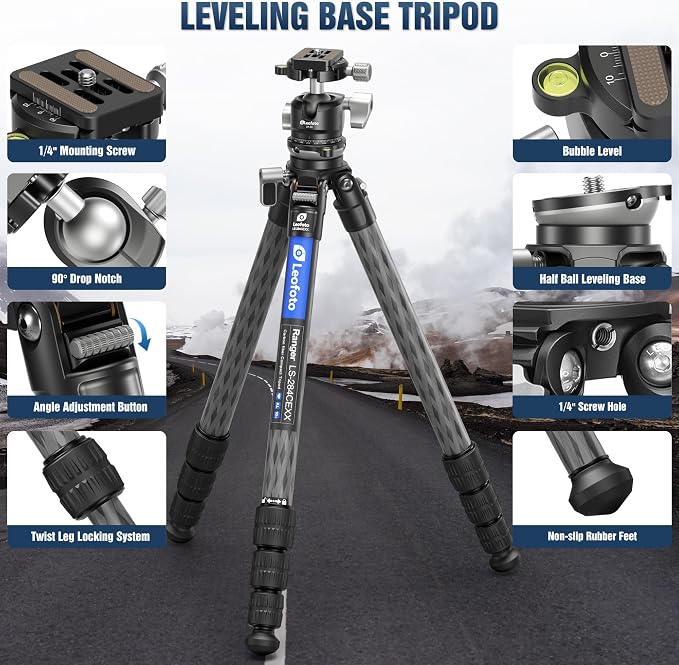 LEOFOTO Carbon Fiber Tripod - Image 2