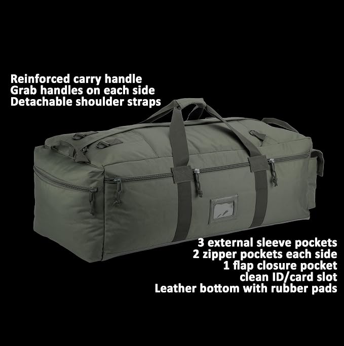 Large Military Duffle Bag Tactical Gear Load Out Bag Deployment Cargo Bag - Image 4