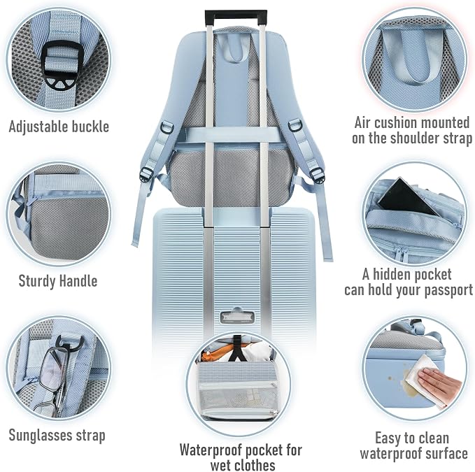 Travel Backpack, Business Anti Theft Slim Sturdy Laptops Backpack - Image 3