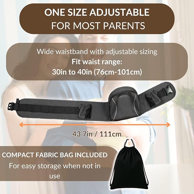 Baby Carrier with Hip Seat – Adjustable Waistband, Safety Harness & Storage - Image 5