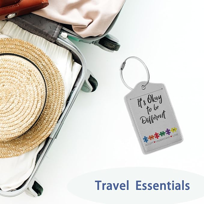 2Pcs Luggage Tag for Suitcase Autism Awareness Cute Suitcase Tag - Image 5