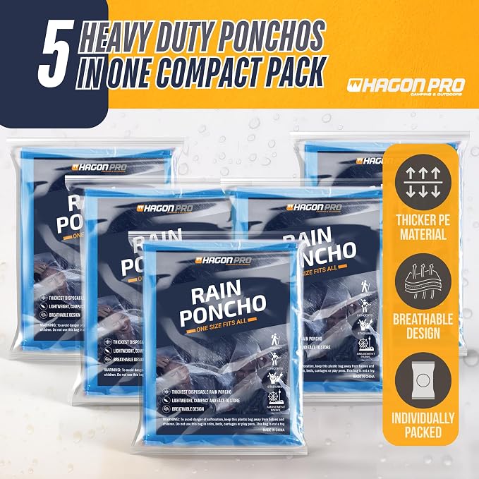 Hagon PRO Disposable Rain Ponchos - Image 2
