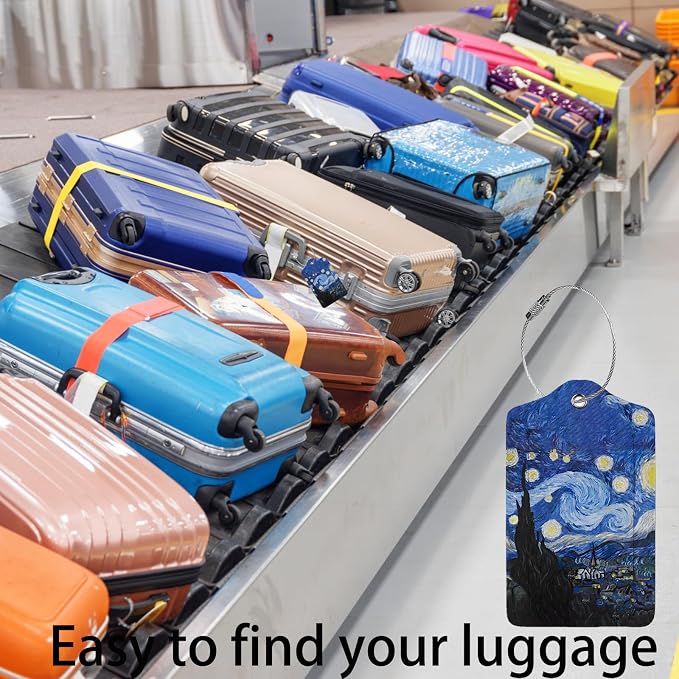Abstract Starry Night 2 Pcs Luggage Tags, Privacy Cover ID Label - Image 5