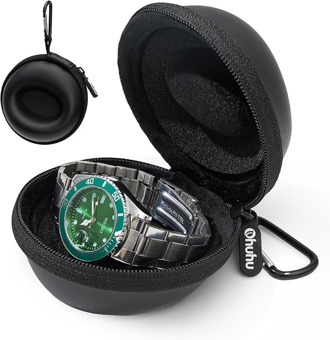 Ohuhu Watch Travel Case for Men Portable Single Watch Box and Storage Organizer by Ohuhu