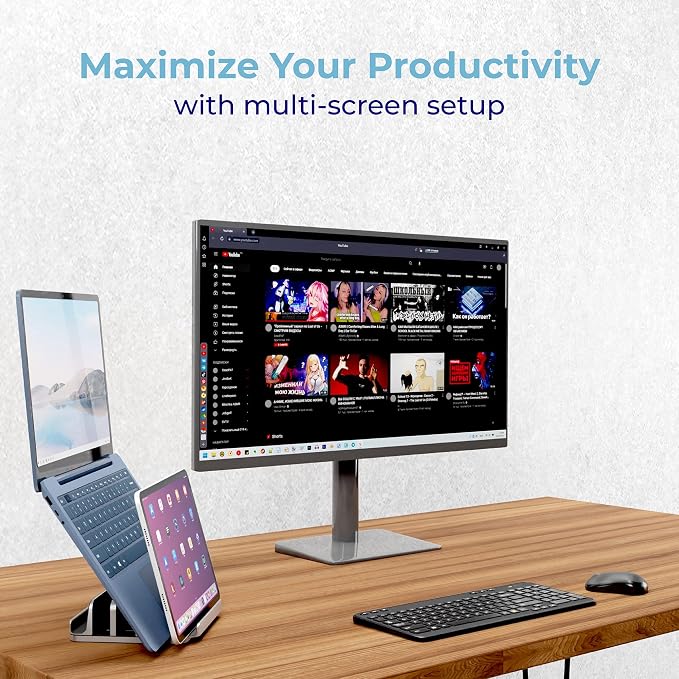 Adjustable Laptop Stand, 5 Slots, Aluminum Space-Saving, - Image 6