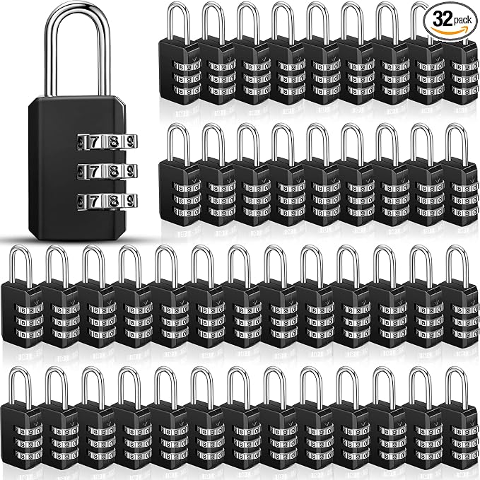 Chumia 32 Pack 3 Digit Combination Lock Small Combo Locks Waterproof Luggage by Chumia