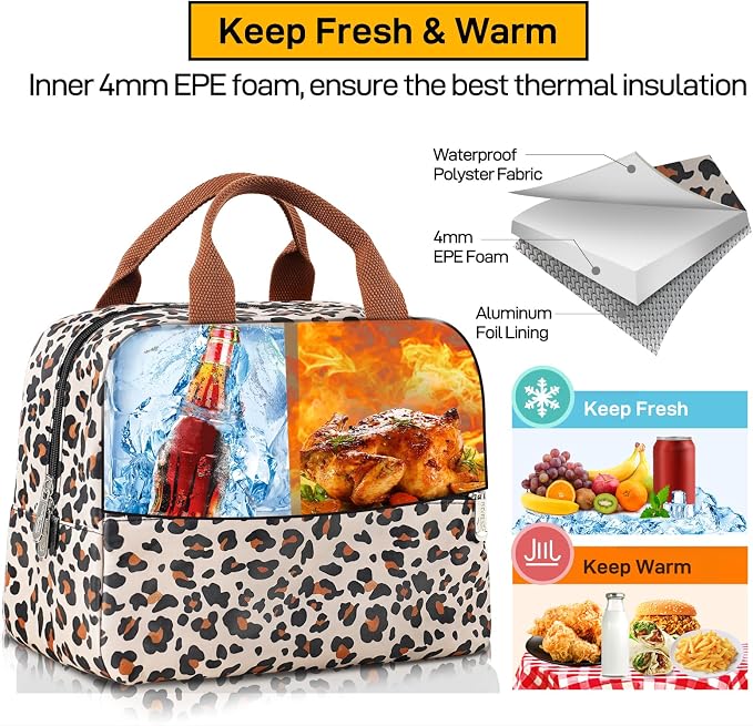 HOMESPON Insulated Lunch Bag for Women Men Lunch Box Cooler Lunch Tote for Work - Image 5