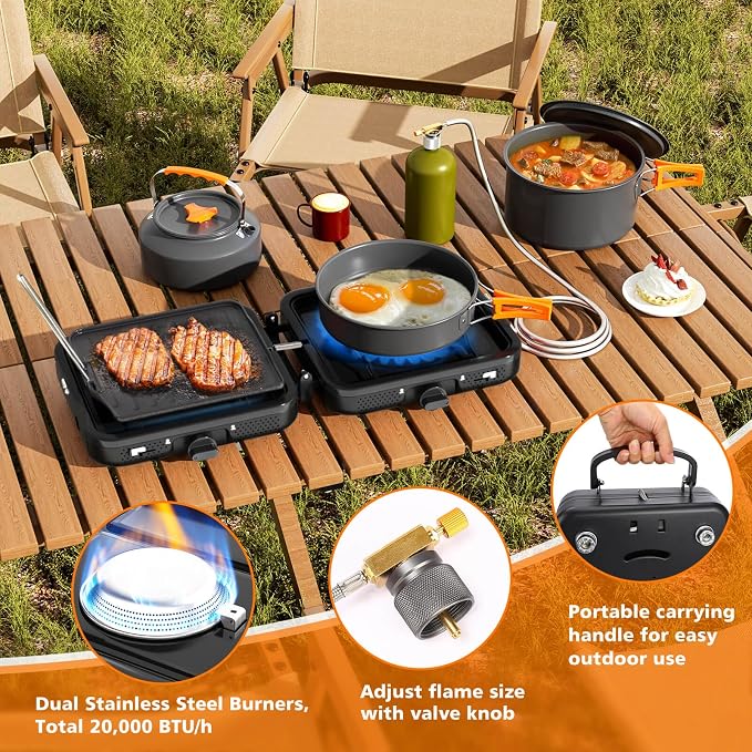 Hisencn 2 Burner Foldable Camping Stove - Image 4