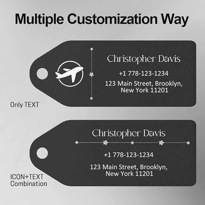 4 PCS Personalized Metal Luggage Tag – Personalized Engraved Suitcase Tag - Image 5