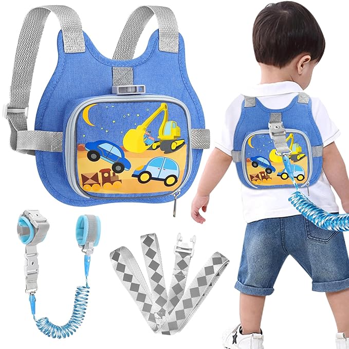 Accmor Toddler Harness Leash + Reflective Anti Lost Wrist Link, Cute Car Kids by Accmor