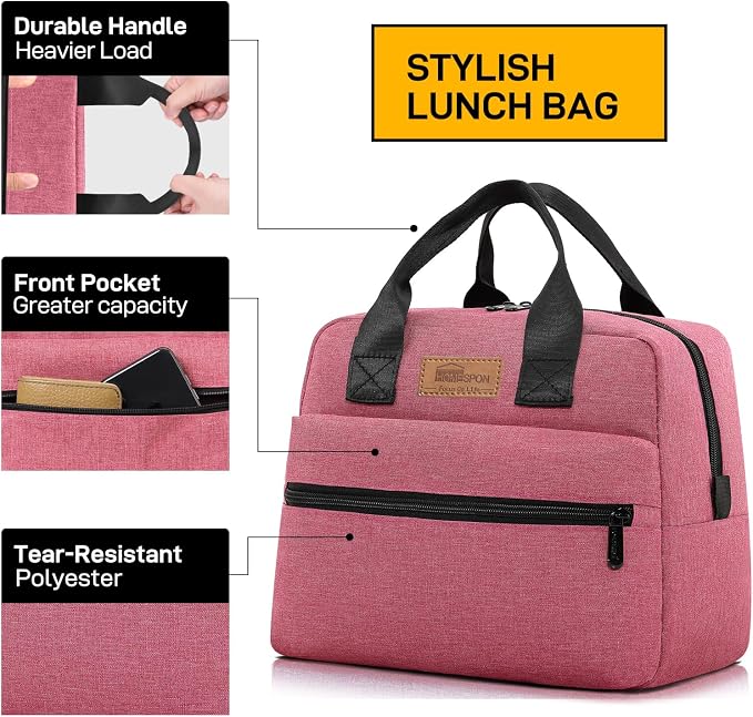 HOMESPON Insulated Lunch Bag for Women Men Lunch Box Cooler Lunch Tote for Work - Image 2