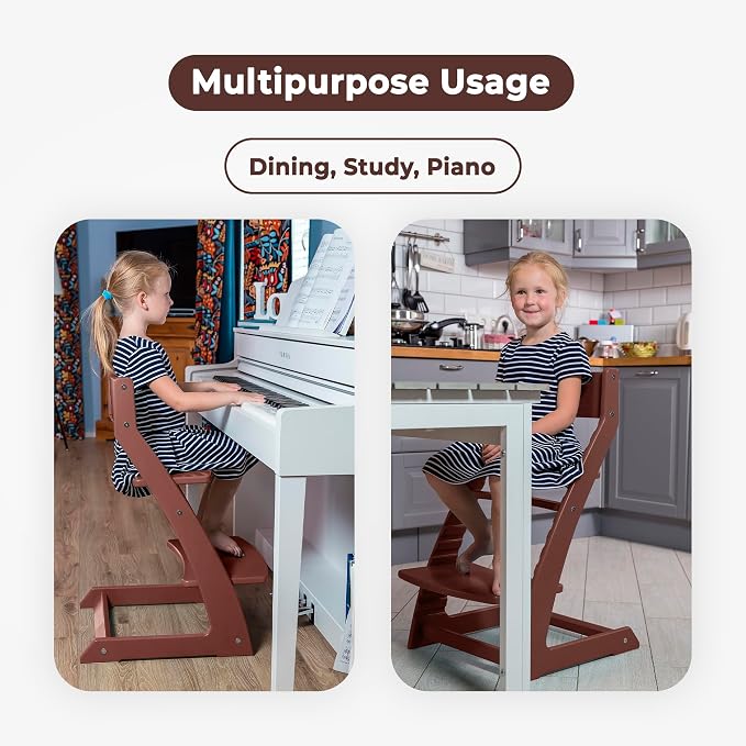 FORNEL Adjustable High Chair in Dark Walnut Finish | The Forever Chair That - Image 8