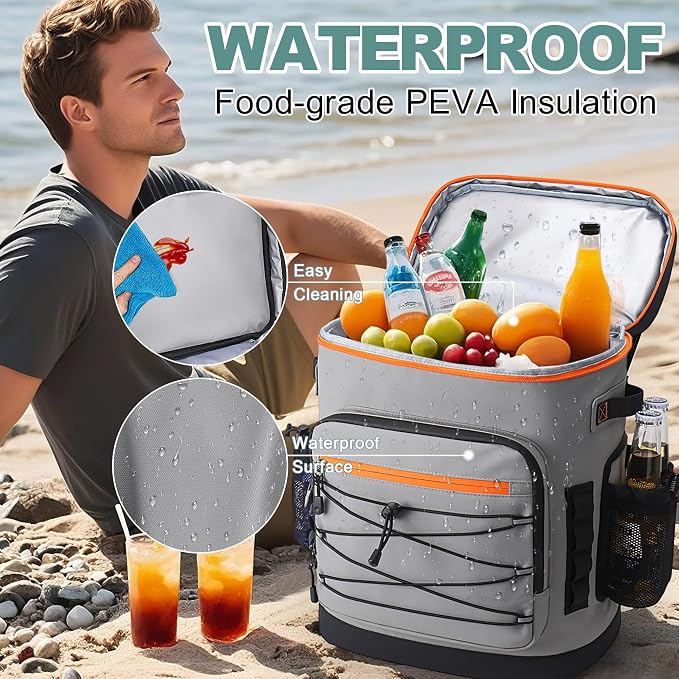 Large 52cans Cooler Backpack, Waterproof, Leak Proof, 30L Large Capacity - Image 7