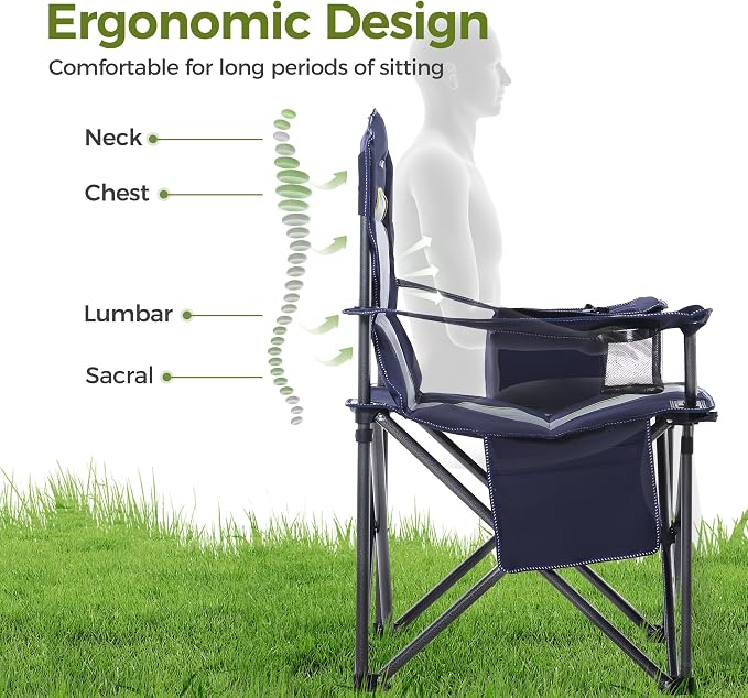 ALPHA CAMP Oversized Camping Chair Heavy Duty Lawn Chair - Image 5