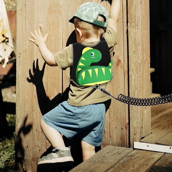 Accmor Toddler Harness Leash + Anti Lost Wrist Link, Cute Dinosaur Kids Harness - Image 5