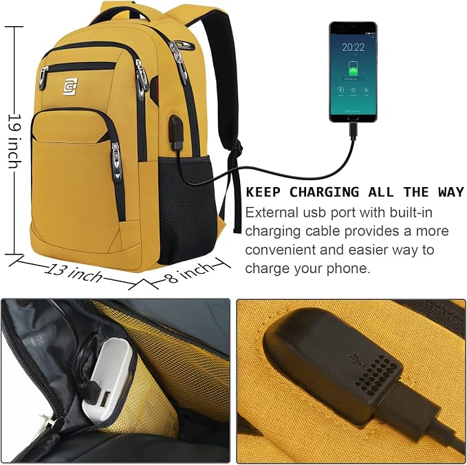 Laptop Backpack, Business Travel Anti Theft Slim Durable Laptops Backpack - Image 3