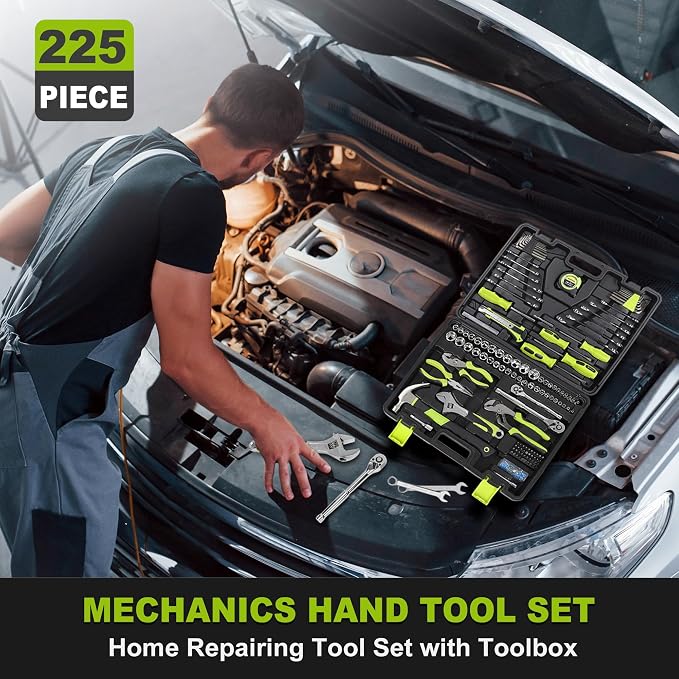 FASTPRO 225-Piece Household Tool Set, SAE & Metric Mechanics Hand Tool Set - Image 3